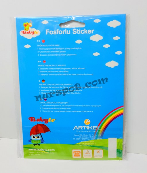 toptan lisansli sticker karanlikta parlar