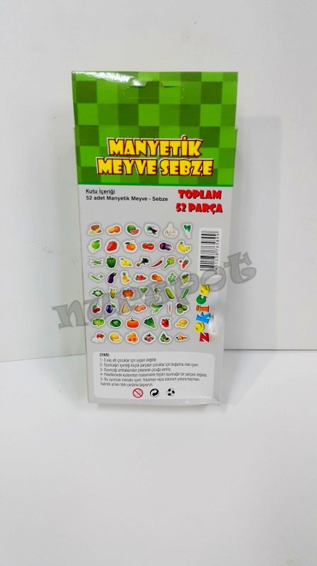 toptan eğitici mantyetik sebze meyve serisi 52 parça