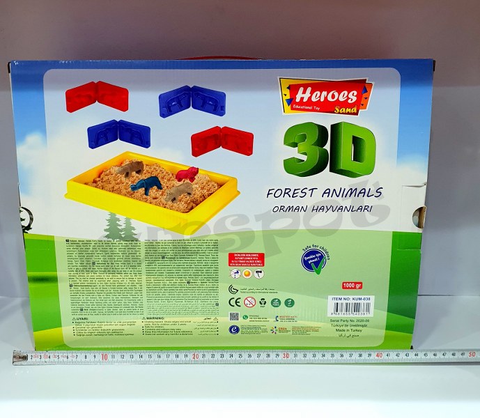 toptan kinetik kum havuzlu kalıplı 1000 gr takım orman hayvanları  038