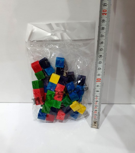 toptan eğitici ahşap küp blok renkli 50 li 16 mm