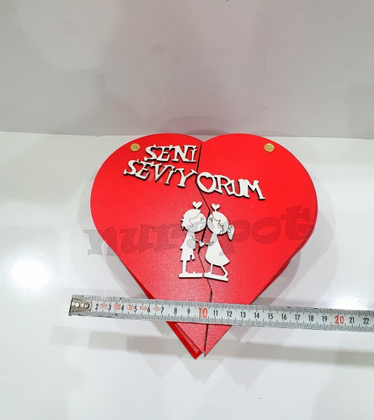 toptan ahşap 3 lü kalp seti