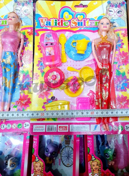 toptan oyuncak bebek merve arabalı set  1380