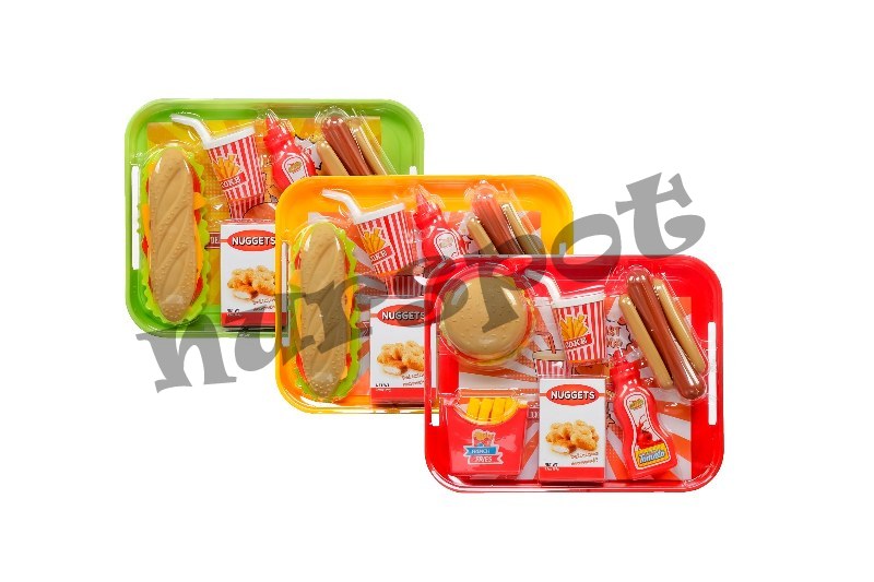 toptan oyuncak hamburger seti tepsili  568 