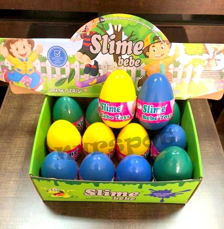toptan süpriz yumurta slime ve oyuncak hediyeli 12 li