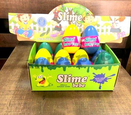 toptan süpriz yumurta slime ve oyuncak hediyeli 12 li