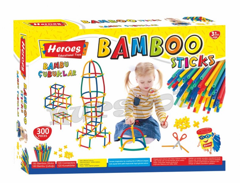 toptan renkli bamboo çubukları 300 parça kaliteli   800