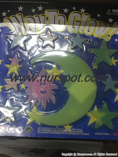 glow light fosforlu ay yıldız