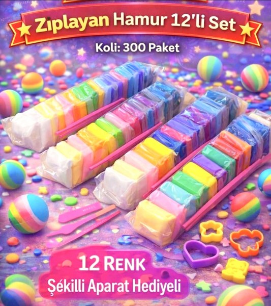 toptan zıplayan hamur 12 li paket 