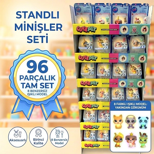 toptan oyuncak minişler ışıklı özel kutusu pet shop  0118