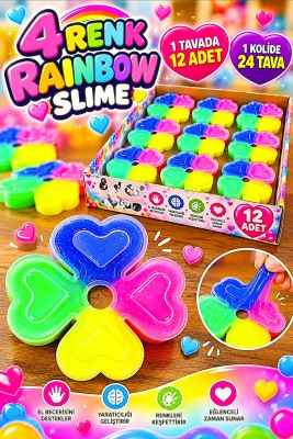 rainbow slime 4 renk bir arada yeni eğlence parlak simli