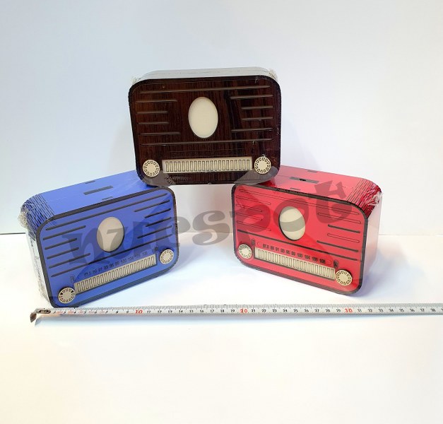 toptan ahşap kumbara radio model