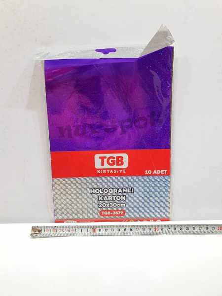 toptan hologramlı karton 20*30 10 lu karma renklidir.  2879