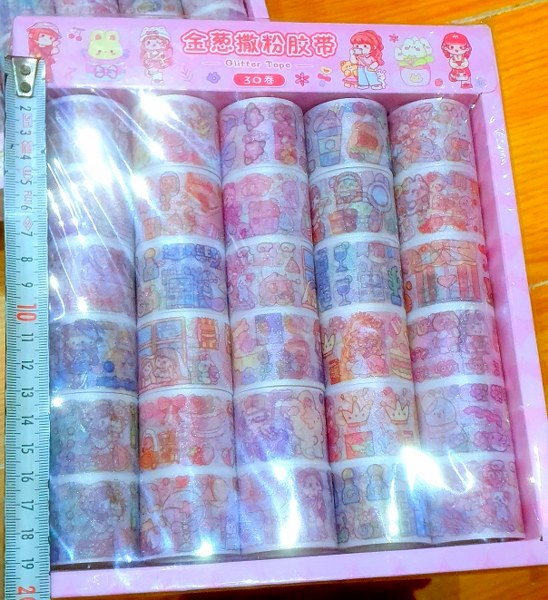 toptan rulo sticker simli 30 lu paket  1898