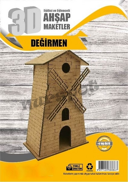 toptan eğitici maket ahşap değirmen  8867