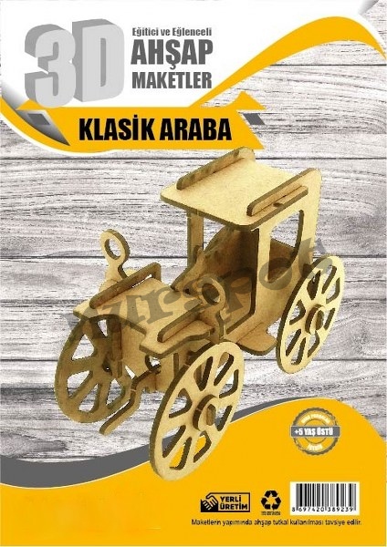 toptan ahşap maket eğitici klasik araba 9239