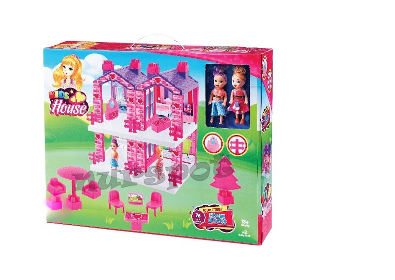 toptan oyuncak dört katlı bebekli ev seti  243  2435