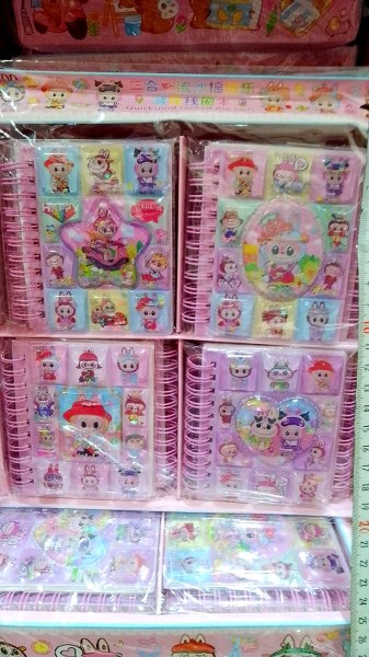toptan sulu kapaklı defter sticker labubu model  1150