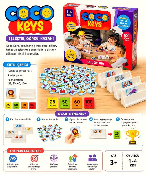 toptan eğitici eğlenceli görsel algı oyunu coco keys 0079