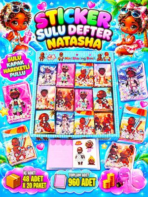 toptan sulu pullu defter sticker natasha   7231