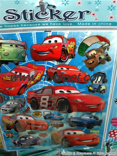 toptan sticker çeşitleri kırmız araba