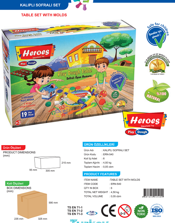 toptan oyun hamuru parçaları sofralı set 540