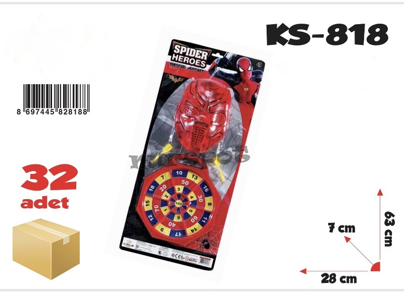 toptan oyuncak maskeli dart seti   818