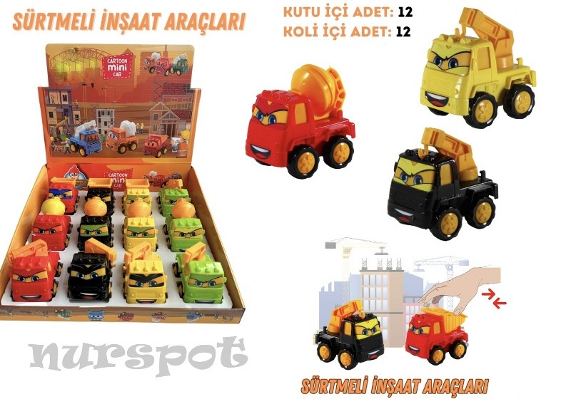 toptan oyuncak sürtmeli inşaat araçları 3009