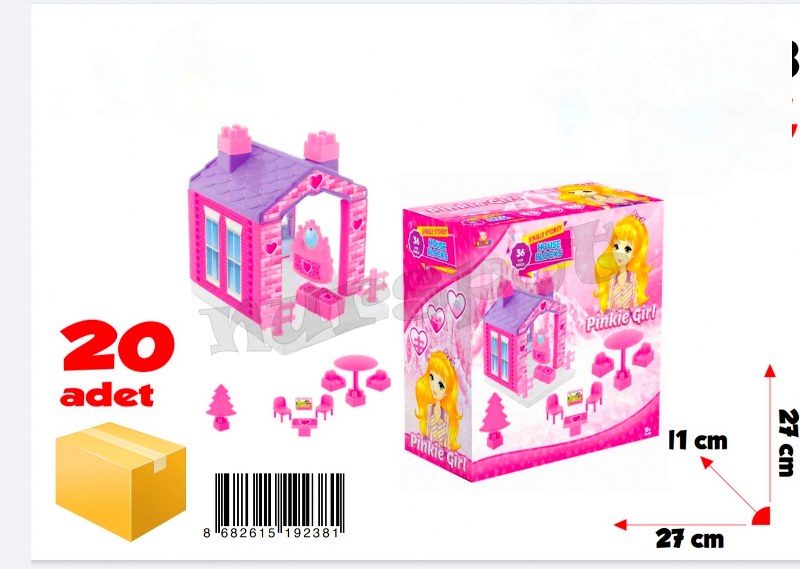 toptan oyuncak tek katlı pembe ev   238
