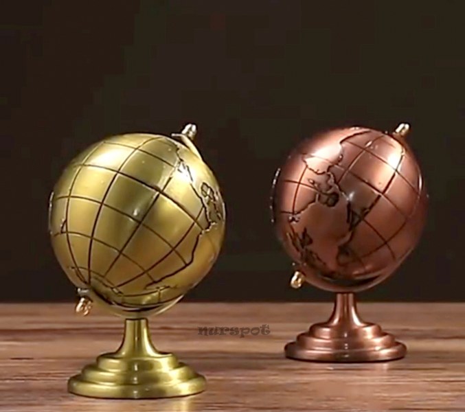 toptan hediyelik metal dünya küre dönen model  13 cm