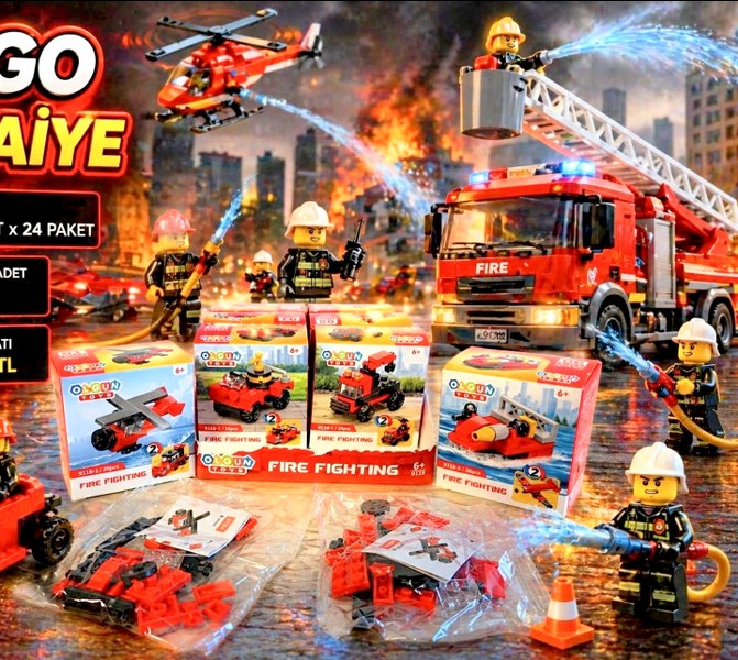 toptan oyuncak lego itfaiyeci model  6956