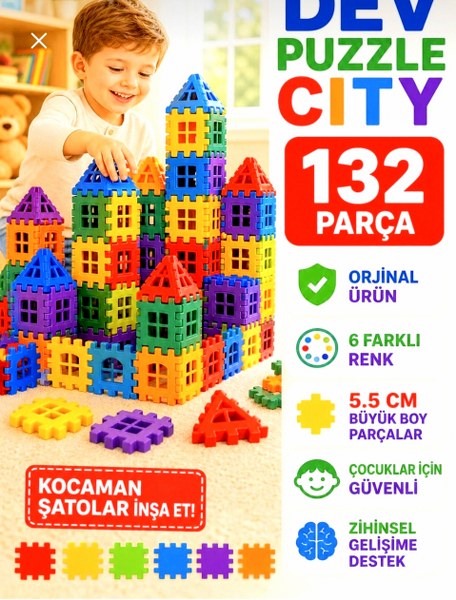 toptan oyuncak pazıl lego 132 parça   2235