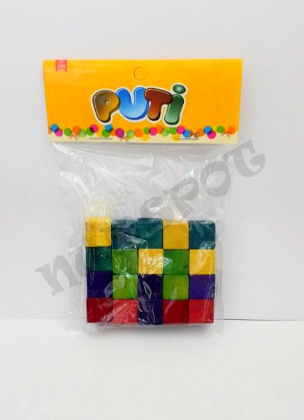 toptan eğitici ahşap küp blok renkli 50 li 16 mm