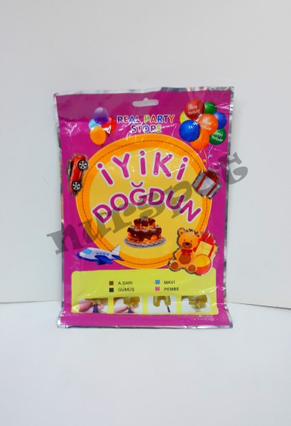 toptan folyo balon iyi ki doğdun yazısı seti 