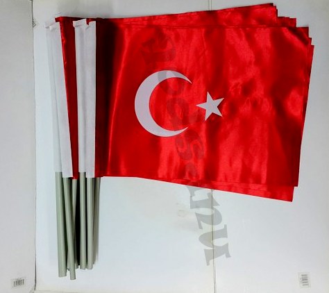 toptan sopalı bayrak saten 20*30 ebat