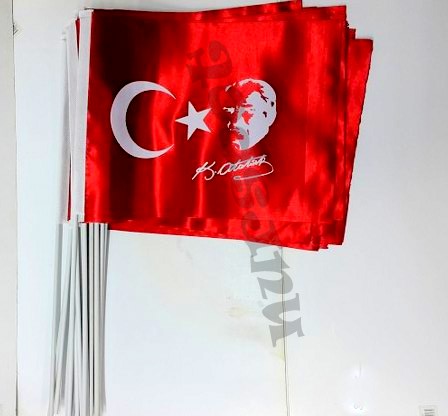toptan atalı bayrak çıtalı saten 20*30 ebat