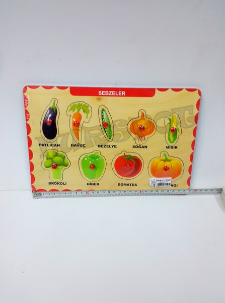toptan eğitici ahşap tutmalı sebzeler