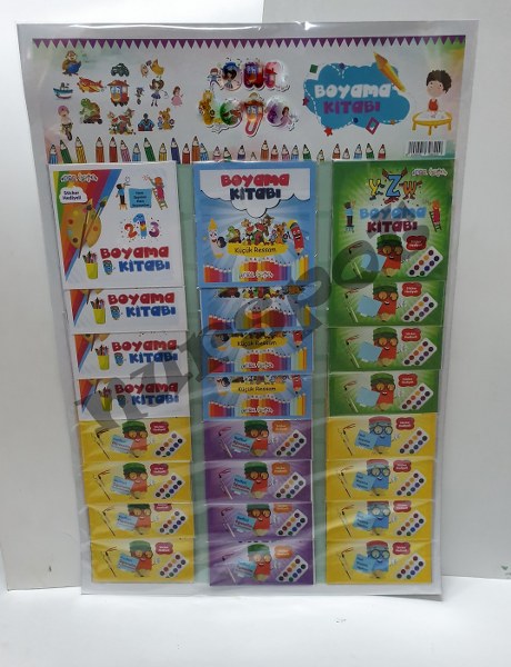 toptan boyama kitabı stickerlı  24 lü
