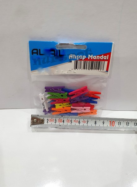 toptan ahşap mandal renkli 20 li