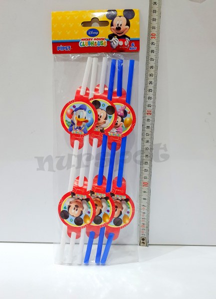 toptan lisanslı pipet miki donald duck 6 lı set 