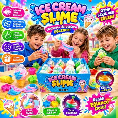 slime içinde oyun kalıpları ve topaç çıkan set  1637