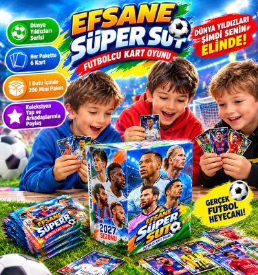 futbolcu kartı efsane süper şut 200 lü paket  5711