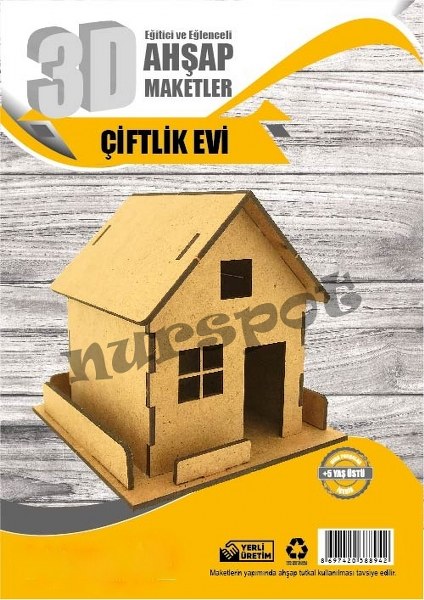 toptan ahşap eğitici çiftlik evi maketi   8942