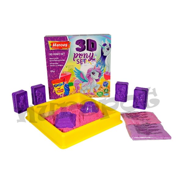 toptan eğitici oyun kinetik kum havuzlu pony set  032
