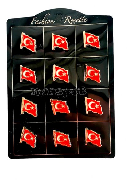 toptan bayrak rozet gold model