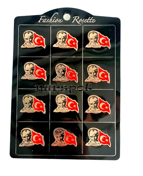 toptan atalı bayrak rozet gold model