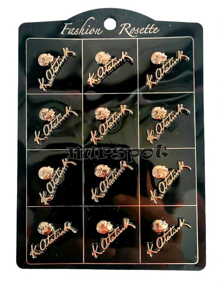 toptan atalı yazılı rozet gold model