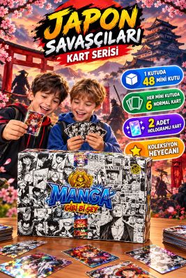 manga japon savaşçıları kartları 48 li mini kutular 6+2   9907