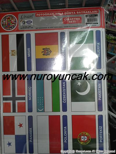 bayraklı çıkartma seti