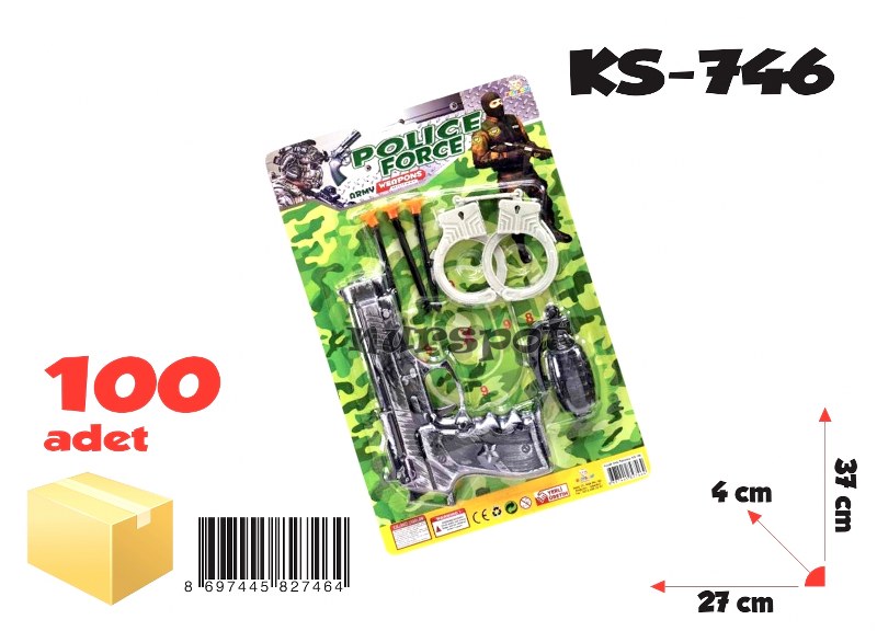 toptan oyuncak oklu tabanca polis seti   746