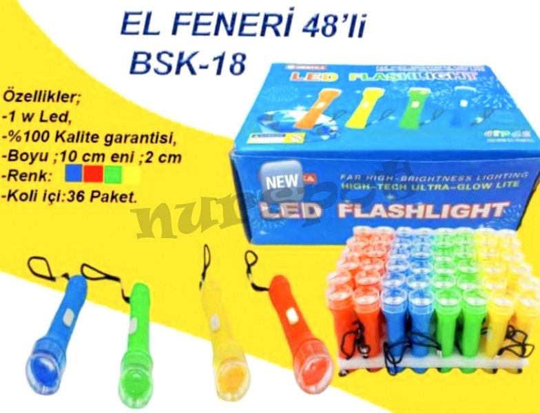 toptan led fener pilli hazır ürün  bsk 18  4139